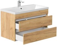 POSSEIK Waschbecken mit Unterschrank FELLINI 90 eiche gold 90,0 x 48,0 x 58,4 cm