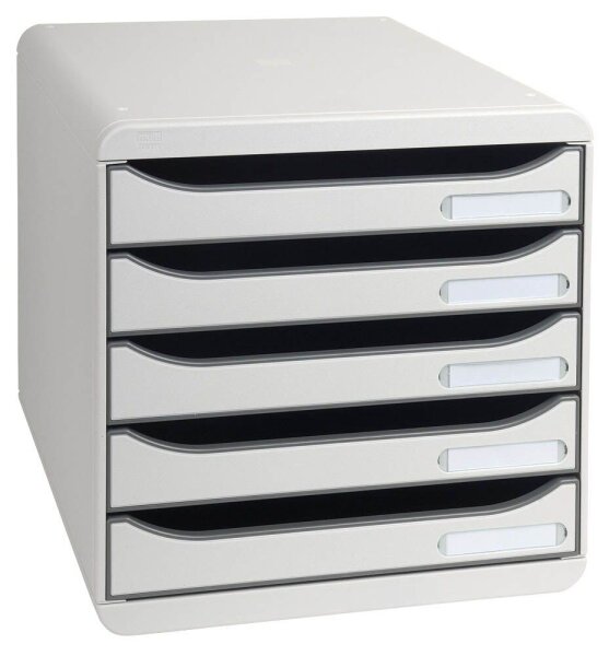 Exacompta Schubladenbox BIG-BOX PLUS  lichtgrau 309740D, DIN A4 mit 5 Schubladen, 1 St.
