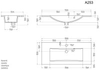 POSSEIK Waschbecken mit Unterschrank PORTUS SLIMLINE 800 weiß glanz 80,0 x 36,0 x 49,6 cm