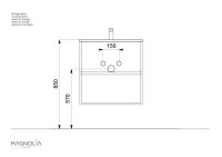 POSSEIK Waschbecken mit Unterschrank LIMES 60 weiß glanz 60,0 x 46,5 x 58,5 cm