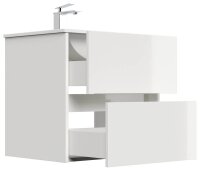 POSSEIK Waschbecken mit Unterschrank LIMES 60 weiß glanz 60,0 x 46,5 x 58,5 cm