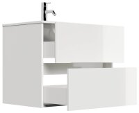POSSEIK Waschbecken mit Unterschrank LIMES 70 weiß glanz 70,0 x 46,5 x 58,5 cm