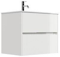 POSSEIK Waschbecken mit Unterschrank LIMES 70 weiß glanz 70,0 x 46,5 x 58,5 cm