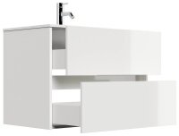 POSSEIK Waschbecken mit Unterschrank LIMES 80 weiß glanz 80,0 x 46,5 x 58,5 cm