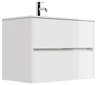 POSSEIK Waschbecken mit Unterschrank LIMES 80 weiß glanz 80,0 x 46,5 x 58,5 cm