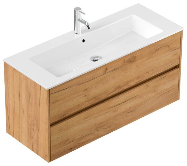 POSSEIK Waschbecken mit Unterschrank LIMES 120 eiche gold 120,0 x 46,5 x 58,5 cm