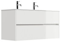 POSSEIK Waschbecken mit Unterschrank LIMES 120 weiß glanz 120,0 x 46,5 x 58,5 cm