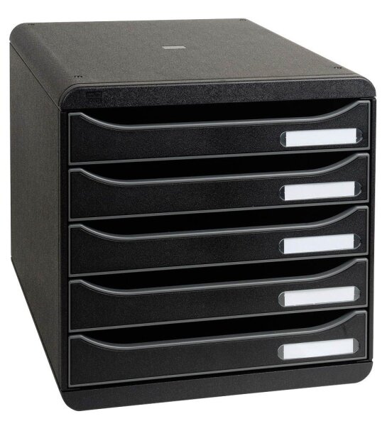 Exacompta Schubladenbox BIG-BOX PLUS  schwarz 309714D, DIN A4 mit 5 Schubladen, 1 St.
