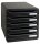 Exacompta Schubladenbox BIG-BOX PLUS  schwarz 309714D, DIN A4 mit 5 Schubladen, 1 St.