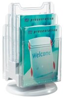 Exacompta Tischprospekthalter DESK-TOWER grau DIN A4 6...