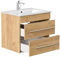 POSSEIK Waschbecken mit Unterschrank APOLLO eiche gold 61,5 x 46,5 x 54,0 cm