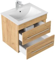POSSEIK Waschbecken mit Unterschrank APOLLO eiche gold 61,5 x 46,5 x 54,0 cm