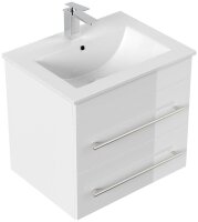 POSSEIK Waschbecken mit Unterschrank APOLLO weiß glanz 61,5 x 46,5 x 54,0 cm