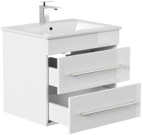 POSSEIK Waschbecken mit Unterschrank APOLLO weiß glanz 61,5 x 46,5 x 54,0 cm