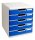 Exacompta Schubladenbox Modulo  blau 301003D, DIN A4 mit 5 Schubladen, 1 St.