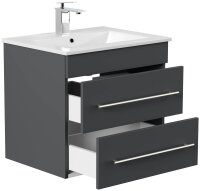 POSSEIK Waschbecken mit Unterschrank APOLLO grafit 61,5 x 46,5 x 54,0 cm