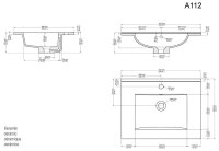 POSSEIK Waschbecken mit Unterschrank APOLLO grafit 61,5 x...