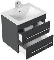 POSSEIK Waschbecken mit Unterschrank APOLLO grafit 61,5 x 46,5 x 54,0 cm