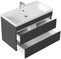 POSSEIK Waschbecken mit Unterschrank FELLINI 90 grafit 90,0 x 48,0 x 58,4 cm