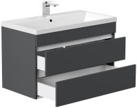 POSSEIK Waschbecken mit Unterschrank FELLINI 90 grafit 90,0 x 48,0 x 58,4 cm