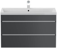 POSSEIK Waschbecken mit Unterschrank FELLINI 90 grafit 90,0 x 48,0 x 58,4 cm