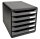 Exacompta Schubladenbox BIG-BOX PLUS  silber 309738D, DIN A4 mit 5 Schubladen, 1 St.