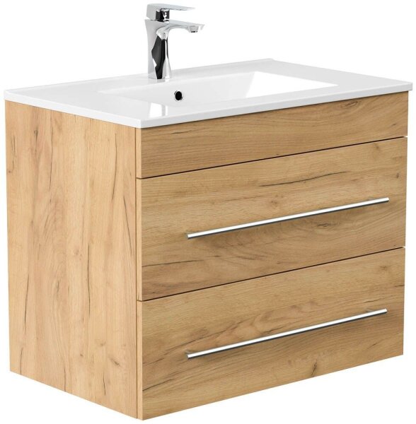 POSSEIK Waschbecken mit Unterschrank ARTEMIS 750 eiche gold 61,5 x 46,5 x 55,6 cm