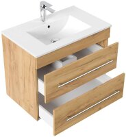 POSSEIK Waschbecken mit Unterschrank ARTEMIS 750 eiche gold 61,5 x 46,5 x 55,6 cm