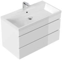 POSSEIK Waschbecken mit Unterschrank FELLINI 90 weiß glanz 90,0 x 48,0 x 58,4 cm  ( 4251982673720 )