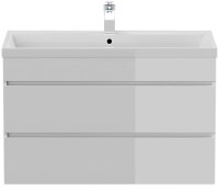 POSSEIK Waschbecken mit Unterschrank FELLINI 90 weiß glanz 90,0 x 48,0 x 58,4 cm  ( 4251982673720 )
