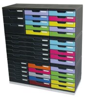 Exacompta Schubladenbox Modulo  schwarz 301414D, DIN A4 mit 5 Schubladen, 1 St.
