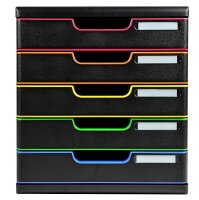 Exacompta Schubladenbox Modulo  schwarz mit bunten...