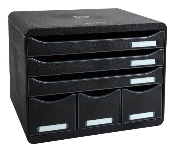 Exacompta Schubladenbox STORE-BOX  schwarz 306714D, DIN A4 quer mit 6 Schubladen, 1 St.