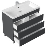 POSSEIK Waschbecken mit Unterschrank FELLINI 90 grafit...