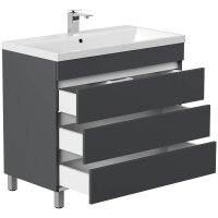 POSSEIK Waschbecken mit Unterschrank FELLINI 90 grafit 90,0 x 48,0 x 83,5 cm