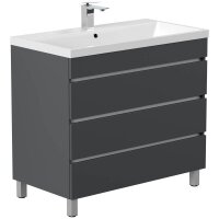 POSSEIK Waschbecken mit Unterschrank FELLINI 90 grafit 90,0 x 48,0 x 83,5 cm