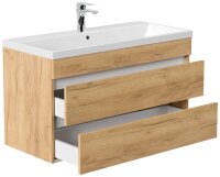 POSSEIK Waschbecken mit Unterschrank FELLINI 100 eiche gold 100,0 x 48,0 x 58,4 cm