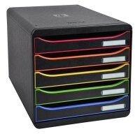 Exacompta Schubladenbox BIG-BOX PLUS  schwarz mit bunten...