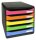 Exacompta Schubladenbox BIG-BOX PLUS  rot, orange, gelb, grün, violett 309798D, DIN A4 mit 5 Schubladen, 1 St.