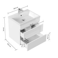 POSSEIK Waschbecken mit Unterschrank FELLINI 60 eiche...