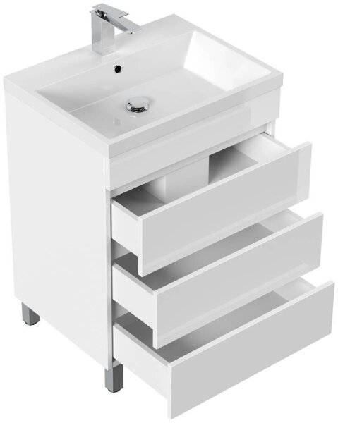 POSSEIK Waschbecken mit Unterschrank FELLINI 70 weiß glanz 70,0 x 48,0 x 83,5 cm