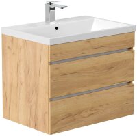 POSSEIK Waschbecken mit Unterschrank FELLINI 70 eiche gold 70,0 x 48,0 x 58,4 cm