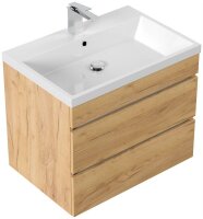 POSSEIK Waschbecken mit Unterschrank FELLINI 70 eiche gold 70,0 x 48,0 x 58,4 cm