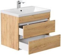 POSSEIK Waschbecken mit Unterschrank FELLINI 70 eiche gold 70,0 x 48,0 x 58,4 cm