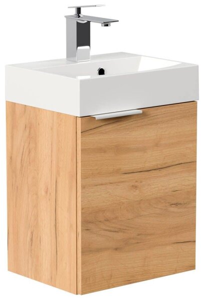 POSSEIK Waschbecken mit Unterschrank CUBI SLIMLINE eiche gold 40,0 x 31,0 x 56,3 cm