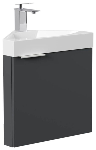 POSSEIK Waschbecken mit Unterschrank DELTA SLIMLINE grafit 52,0 x 37,0 x 55,0 cm
