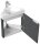 POSSEIK Waschbecken mit Unterschrank DELTA SLIMLINE grafit 52,0 x 37,0 x 55,0 cm