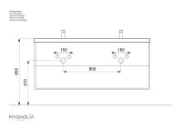 POSSEIK Waschbecken mit Unterschrank NERO XL weiß glanz 153,0 x 46,5 x 51,2 cm