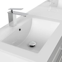 POSSEIK Waschbecken mit Unterschrank NERO XL weiß glanz 153,0 x 46,5 x 51,2 cm