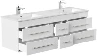 POSSEIK Waschbecken mit Unterschrank NERO XL weiß glanz 153,0 x 46,5 x 51,2 cm